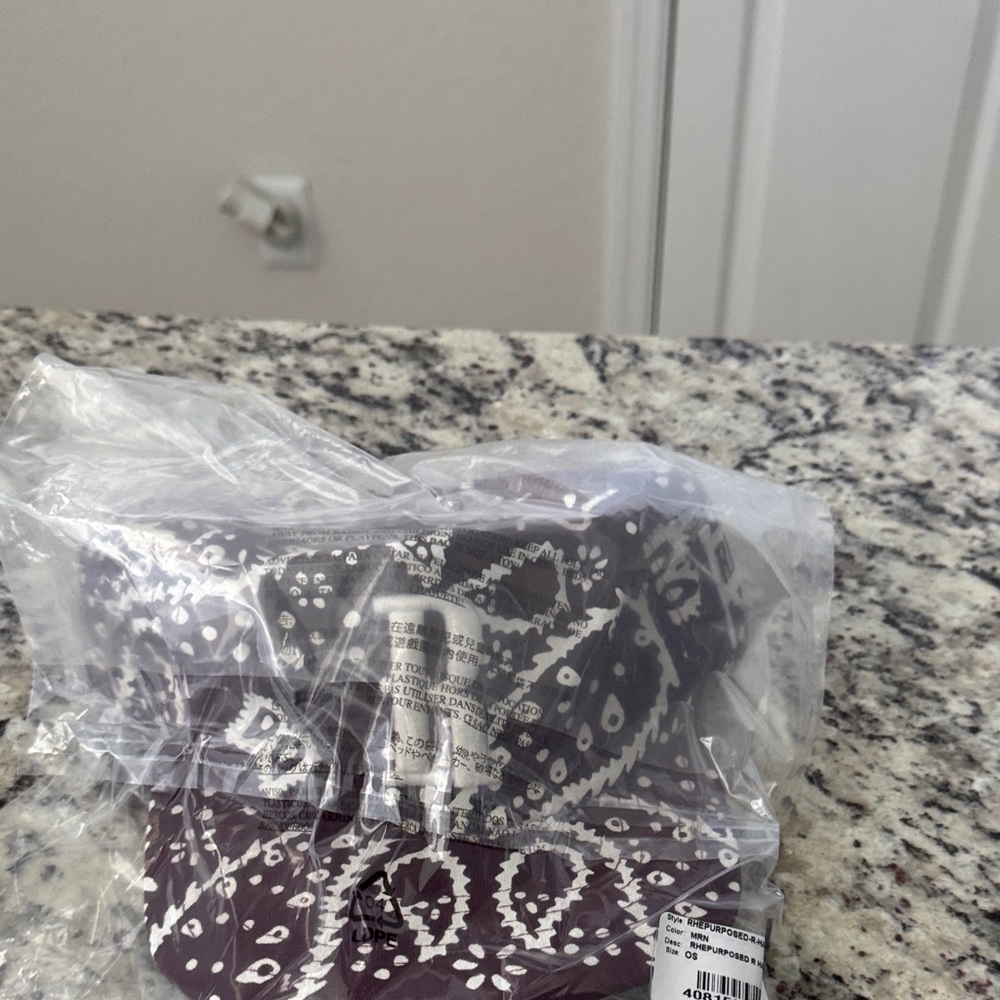 Rhude Bandana Print Hat in Purple and White